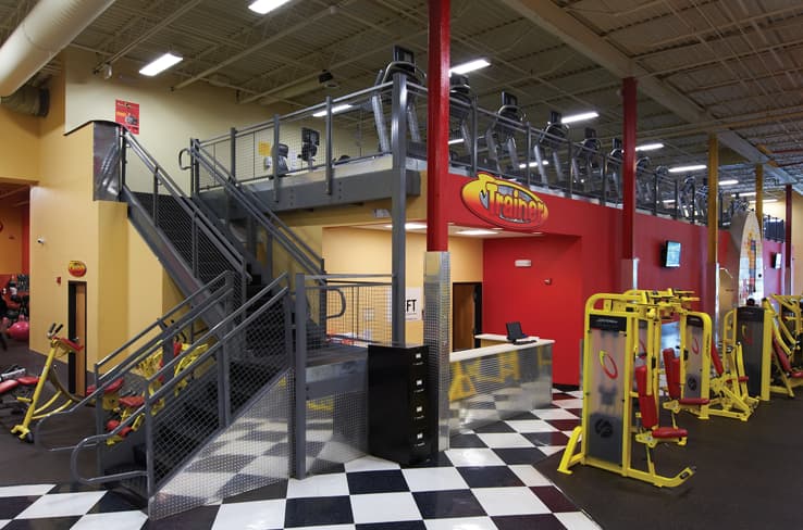 Mezzanine in a fitness center
